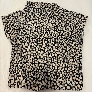 Zara Cream and Black Patterned Blouse